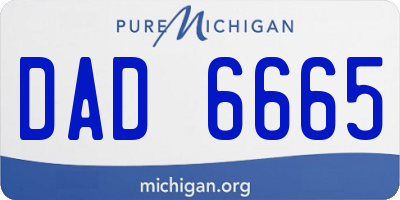 MI license plate DAD6665