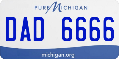 MI license plate DAD6666