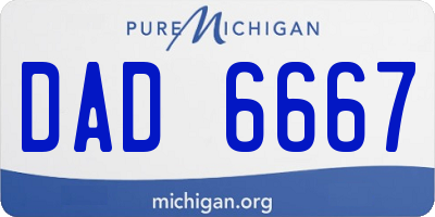 MI license plate DAD6667
