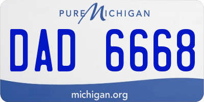 MI license plate DAD6668
