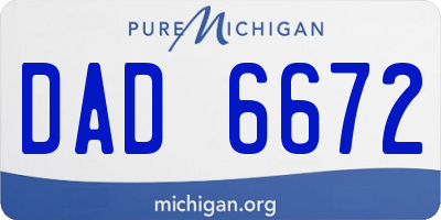MI license plate DAD6672