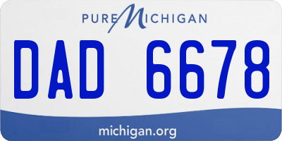 MI license plate DAD6678