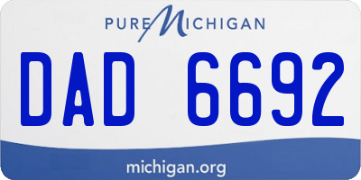MI license plate DAD6692