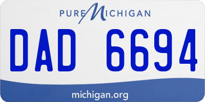MI license plate DAD6694