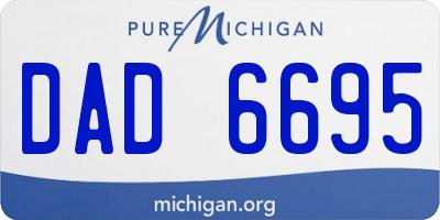 MI license plate DAD6695