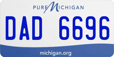 MI license plate DAD6696