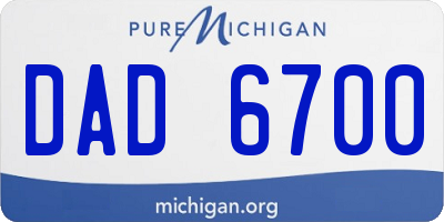 MI license plate DAD6700