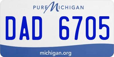 MI license plate DAD6705