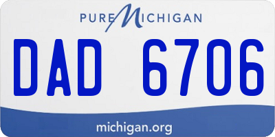 MI license plate DAD6706