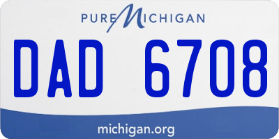 MI license plate DAD6708