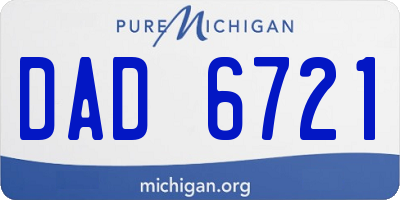 MI license plate DAD6721
