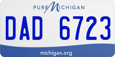 MI license plate DAD6723