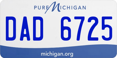 MI license plate DAD6725