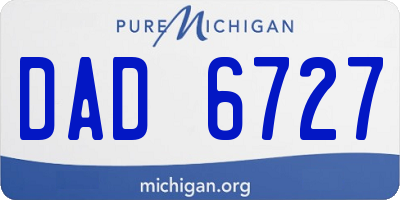 MI license plate DAD6727