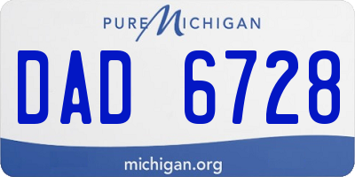 MI license plate DAD6728
