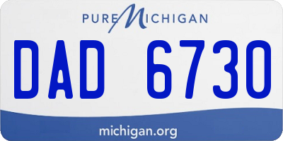 MI license plate DAD6730