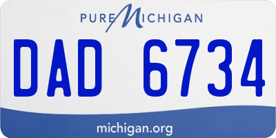 MI license plate DAD6734