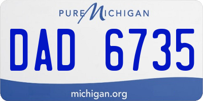 MI license plate DAD6735