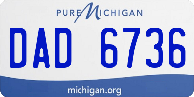 MI license plate DAD6736