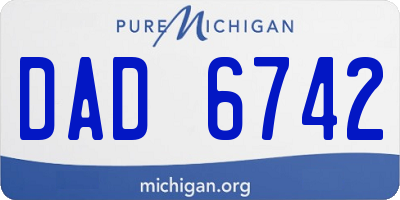 MI license plate DAD6742