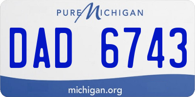 MI license plate DAD6743