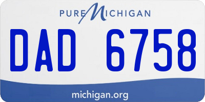 MI license plate DAD6758