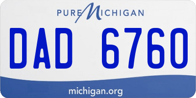 MI license plate DAD6760