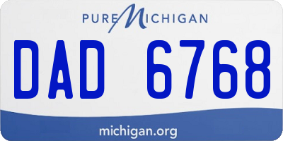 MI license plate DAD6768