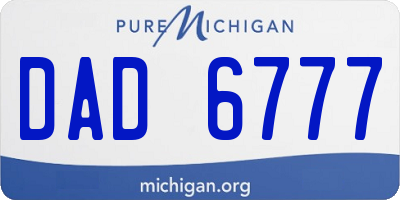 MI license plate DAD6777