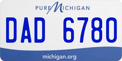 MI license plate DAD6780