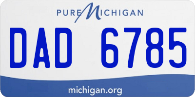 MI license plate DAD6785