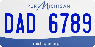 MI license plate DAD6789