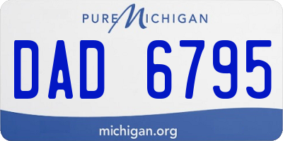 MI license plate DAD6795