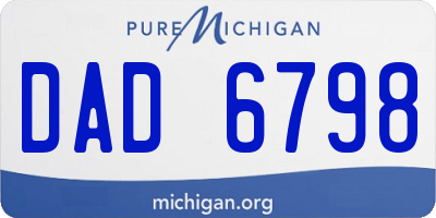 MI license plate DAD6798