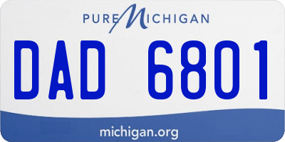 MI license plate DAD6801