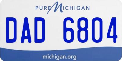 MI license plate DAD6804