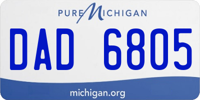 MI license plate DAD6805