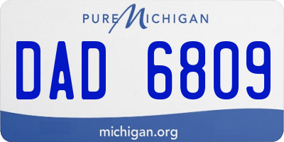 MI license plate DAD6809
