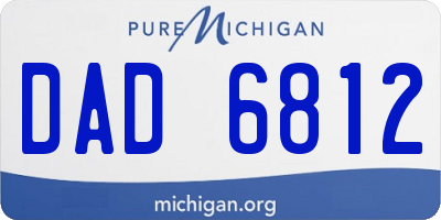 MI license plate DAD6812