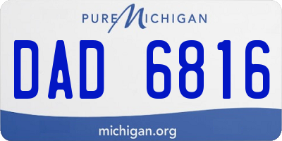 MI license plate DAD6816