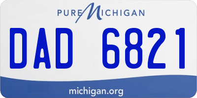 MI license plate DAD6821