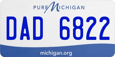 MI license plate DAD6822