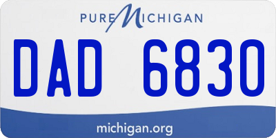 MI license plate DAD6830
