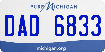 MI license plate DAD6833