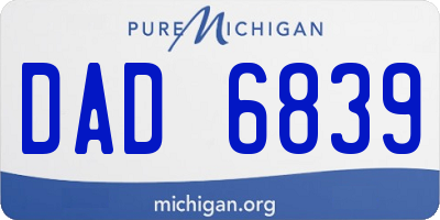 MI license plate DAD6839