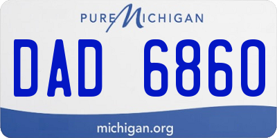 MI license plate DAD6860