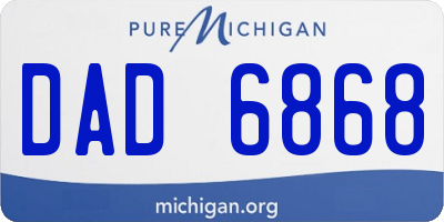 MI license plate DAD6868