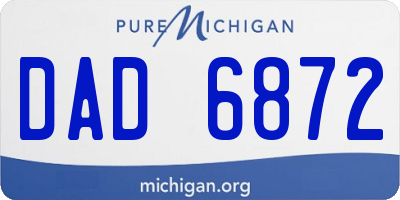 MI license plate DAD6872