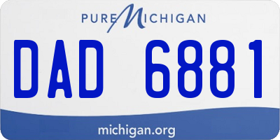 MI license plate DAD6881