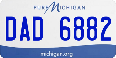 MI license plate DAD6882